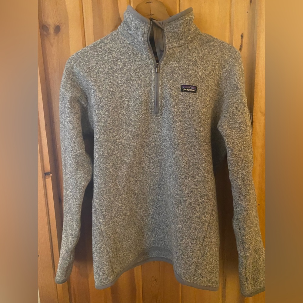Patagonia Women's Better Sweater 1/4 Zip Fleece Pullover Gray Size Medium